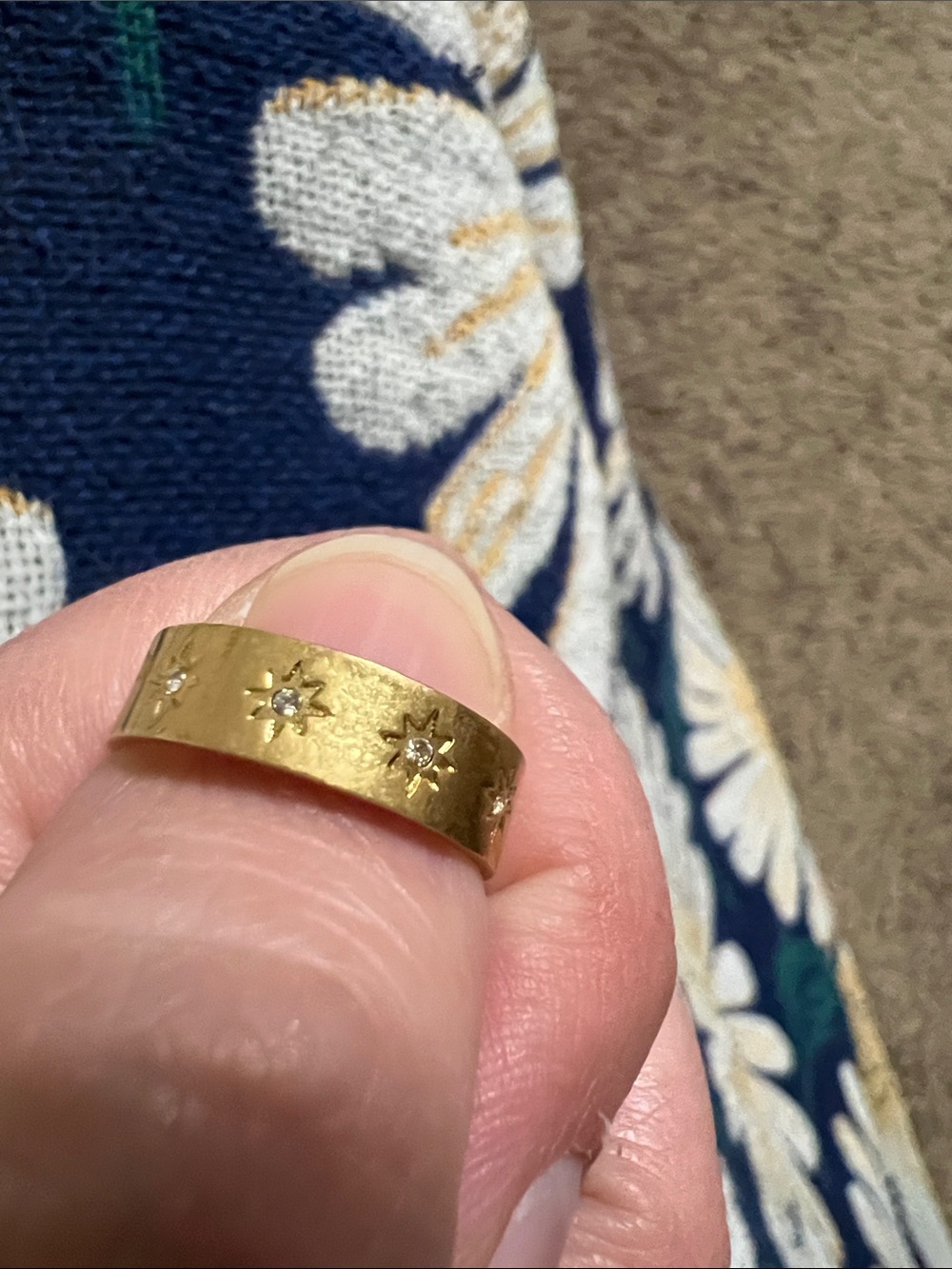 Madewell Gold Toned Celestial Ring Size 5